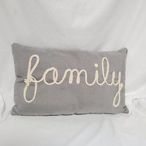 Family Gray Oblong Accent Illow